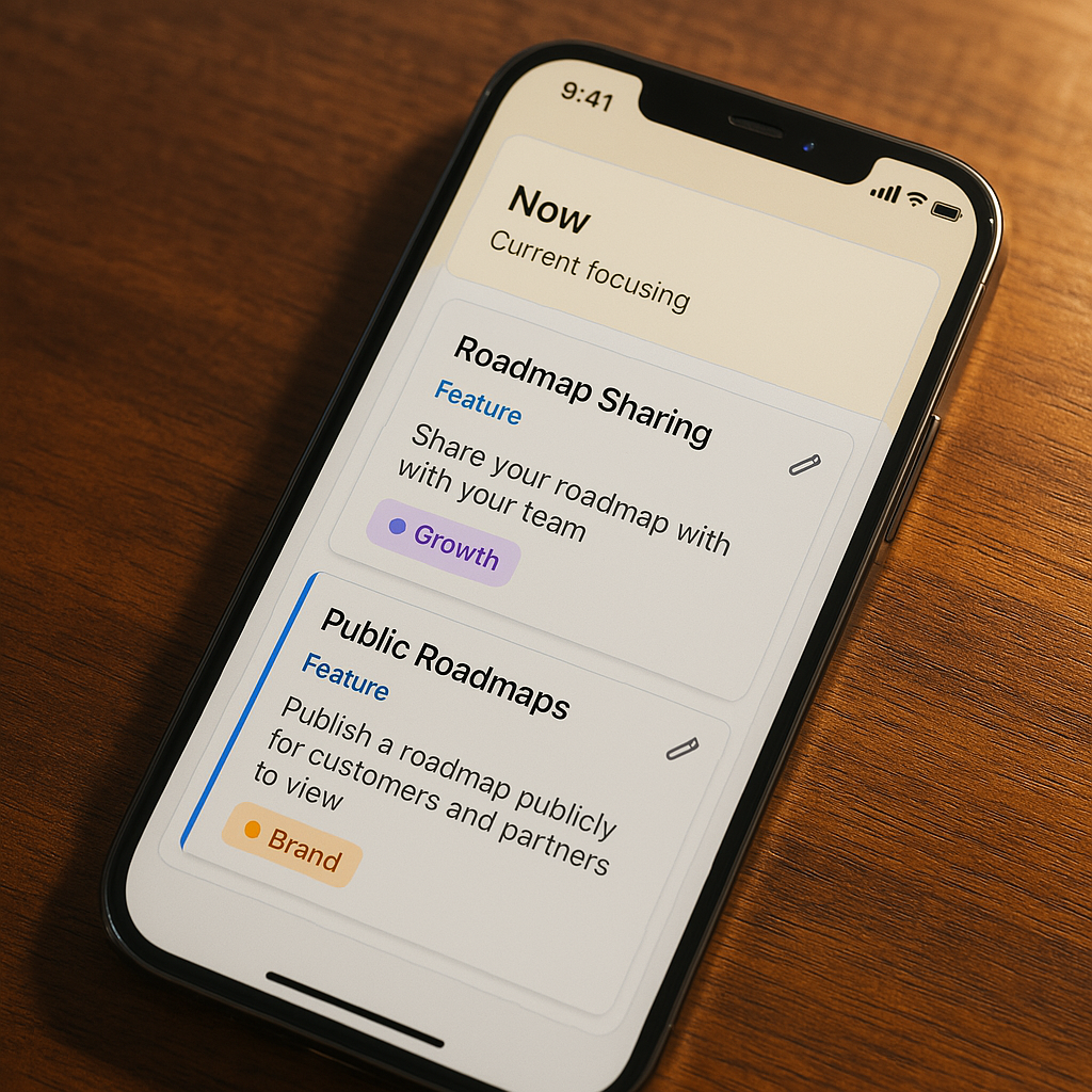 Bowtie Roadmaps app on iPhone